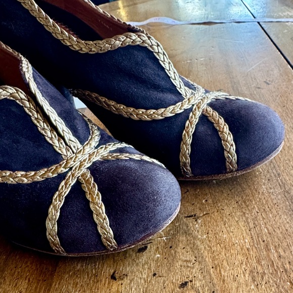 Chie Mihara Dark Brown Heels with Gold Braided Design size 38.5 - Picture 12 of 12